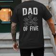 Dad Of Five Father Of 5 Proud Dad Of 5 Father Of Five Men's Back Print T-Shirt