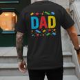 Dad Master Builder Building Bricks Blocks Family Fathers Day Men's Back Print T-Shirt Dad Master Builder Building Bricks Blocks Family Fathers Day Men's Back Print T-Shirt