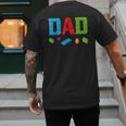 Dad Master Builder Building Bricks Blocks Family Set Parents Small Men's Back Print T-Shirt