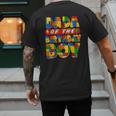 Dad And Mom Dada Birthday Boy Building Bricks Family Party Men's Back Print T-Shirt