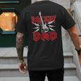 Dad Rockin One Birthday Family Matching Rock Guitar Men's Back Print T-Shirt