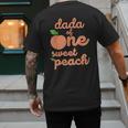 Dada Dad First Birthday One Sweet Peach Bday Family Matching Men's Back Print T-Shirt