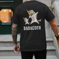 Dadacorn Shirt Unicorn Dad And Baby Best Father Men's Back Print T-Shirt