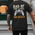 Daddy Again Leveled Up To Dad Of 2 Gamer Dad Level Unlocked Men's Back Print T-Shirt