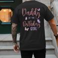 Daddy Of The Birthday Girl Butterfly Party Matching Family Men's Back Print T-Shirt
