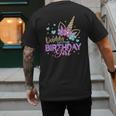 Daddy Of The Birthday Princess Girl Dad Unicorn Bday Party Men's Back Print T-Shirt