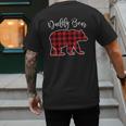Daddy Dad Bear Pajama Red Buffalo Xmas Family Christmas Men's Back Print T-Shirt