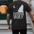 Daddy Wolf Matching Family Tribe Wolves Moon Men's Back Print T-Shirt