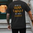 My Dads a Superhero Shirt Cool KidsShirt Men's Back Print T-Shirt