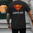 DC Comics Superman Father's Day Super Dad Logo Men's Back Print T-Shirt