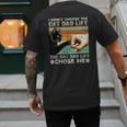 I Didn't Choose The Cat Dad Life Funny Cat Lovers Vintage Men's Back Print T-Shirt
