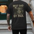 Disc Golf Frisbee Best Dad Par Camo US Flag Golfer Men's Back Print T-Shirt