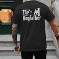 The Dogfather Tee Fathers Day Dad Dog Lover Schnauzer For Men Women Girls Kids Men's Back Print T-Shirt