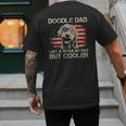 Doodle Dad Goldendoodle Regular Dad But Cooler American Flag Men's Back Print T-Shirt
