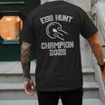 Egg Hunt Champion 2025 First Time Dad Pregnancy Reveal Men's Back Print T-Shirt