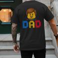 Family Dad Master Builder Building Bricks Blocks Fathers Day Men's Back Print T-Shirt
