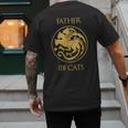 Father Of Cats Shirt Cat Dad Cat Daddy Men's Back Print T-Shirt