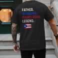 Father Husband Puerto Rican Legend Proud Dad Rico Flag Men's Back Print T-Shirt