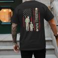 Father's Day Baseball Papa USA Flag Dad Men Baseball Men's Back Print T-Shirt