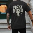 The Final Boss Vintage Rock Bull Fun Tee For Strong Dads Men's Back Print T-Shirt The Final Boss Vintage Rock Bull Fun Tee For Strong Dads Men's Back Print T-Shirt
