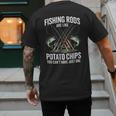 Fishing Rods Are Like Potato Chips Dad Fisherman Men's Back Print T-Shirt
