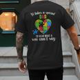 Fun Heart Puzzle Shirts Dad Autism Awareness Family Support Men's Back Print T-Shirt