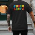 Gamer Aunt Super Auntie Gaming Matching Dad & Mom Kids Men's Back Print T-Shirt