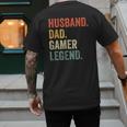 Gamer Husband Dad Video Game Legend Father's Day Men's Back Print T-Shirt