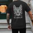 Glitch Weird Cat Kitten Optical Illusion Cat Mom Dad Men's Back Print T-Shirt