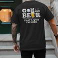 Golf And Beer Joke Dad Fathers Day Drinking Birthday Small Men's Back Print T-Shirt