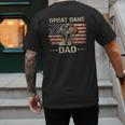 Great Dane Dad Dog Lovers American Flag 4th Of July Men's Back Print T-Shirt