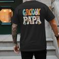 Groovy Papa Dad Retro Hippie 60s 70s Party Outfit Men Men's Back Print T-Shirt
