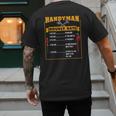 Handyman Hourly Rate Fathers Day Dad Men's Back Print T-Shirt