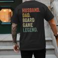 Husband Dad Board Game Night Legend Father Vintage Men's Back Print T-Shirt