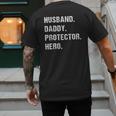 Husband Daddy Protector Hero For Dad Wife Small Men's Back Print T-Shirt Husband Daddy Protector Hero For Dad Wife Small Men's Back Print T-Shirt
