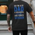 I’m A Dad Grandpa Air Force Veteran Distressed Men's Back Print T-Shirt