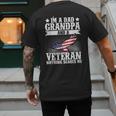 I'm A Dad Grandpa And A Veteran US Flag Veterans Day Men's Back Print T-Shirt
