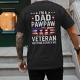 I'm A Dad Pawpaw And A Veteran Shirt Men Grandpa Fathers Day Men's Back Print T-Shirt I'm A Dad Pawpaw And A Veteran Shirt Men Grandpa Fathers Day Men's Back Print T-Shirt