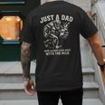 Just a Dad Who Always Came Back With The Milk Shirt Bigfoot Men's Back Print T-Shirt