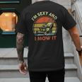 Lawn Mowing Dad Im Sexy And I Mow It Mower Garden Men's Back Print T-Shirt