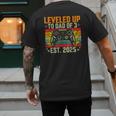 Leveled Up To Dad Of 3 Three Daddy Again 2025 Father's Day Men's Back Print T-Shirt