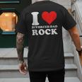 I Love Divorced Dad Rock Quote Men's Back Print T-Shirt