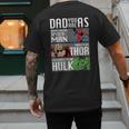 Marvel Father's Day Spider-Man Thor Hulk Dad Attributes Men's Back Print T-Shirt