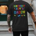 Master Builder Birthday Boy's Daddy Building Bricks Blocks Men's Back Print T-Shirt