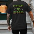 Miner Dad Birthday Boy Party Video Gamer Pixel Men's Back Print T-Shirt