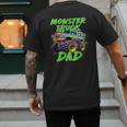 Monster Truck Dad Family Matching Birthday Party Fathers Day Men's Back Print T-Shirt
