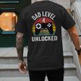 New Dad Shirt Dad Level 4 Unlocked For 4 Kids Gaming Men's Back Print T-Shirt