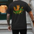 Orange Cat Dragon Riding Animal Lover Mom Dad Kids Men's Back Print T-Shirt
