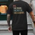 Pa The Man Myth Legend Shirt Father Dad Men's Back Print T-Shirt