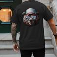 Papa Bear Face Cool Dad Style Retro Fathers Day Daddy Bear Men's Back Print T-Shirt
